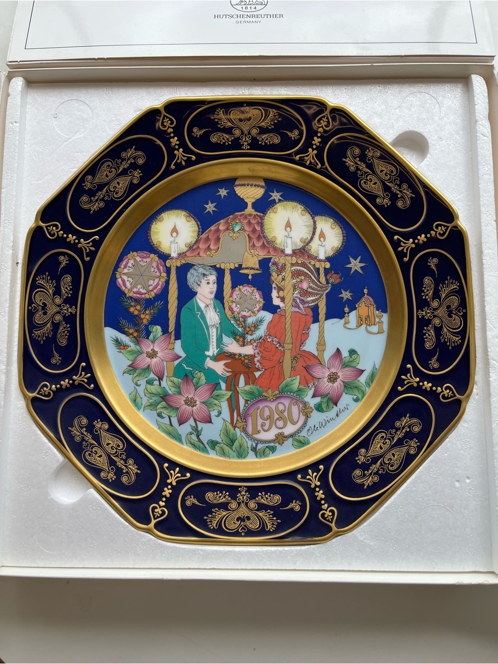 1980 Hutschenreuther Germany Weihnachts-Teller ‘80 Christmas Plate